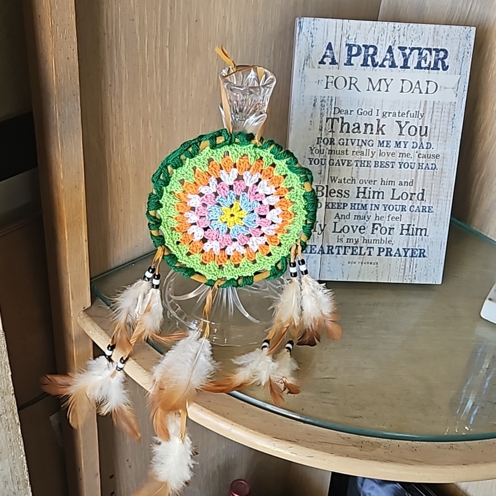Multicolored Crochet Boho Dreamcatcher Handmade Wall Decor Cottagecore Style - Picture 11 of 17